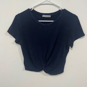 Navy Blue cropped shirt